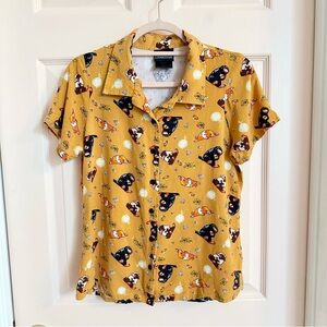 Yellow secrets of dumbledore button up